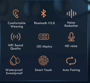 Auriculares Bluetooth inalámbricos impermeables de moda - Imagen 8